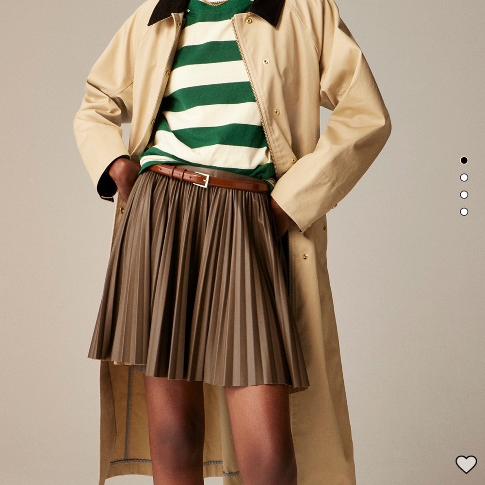 J. Crew swingy pleated mini skirt in faux leather